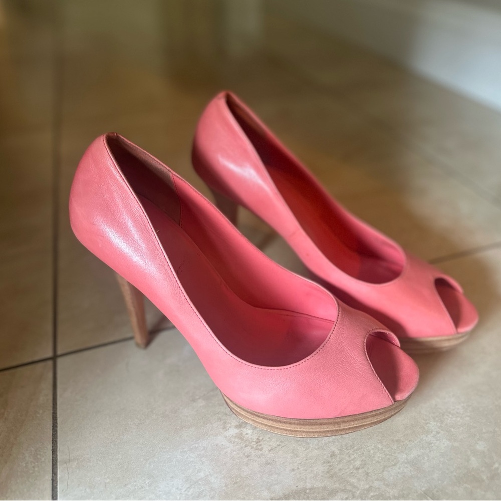 Cole Haan Coral Peep-Toe Heels
